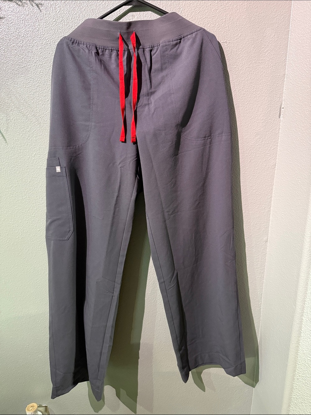 Figs Women's Cargo Pants - Charcoal with Red Drawstring XXL